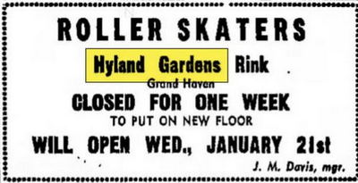 Bil-Mar Beach Hotel (Hyland Gardens Pavilion) - Jan 1948 Roller Skating Ad